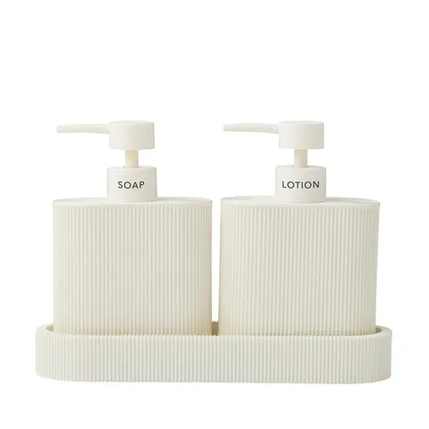 Sidney Set/2 Dispenser w Tray Ivory