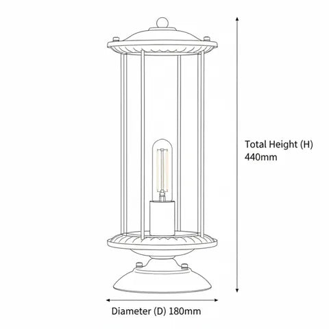 Watford Pillar Mount Black