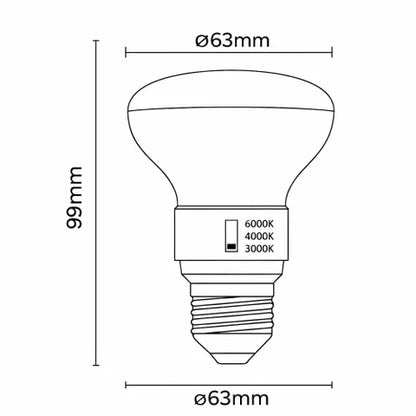 8w R63 LED Tri-Colour Globe