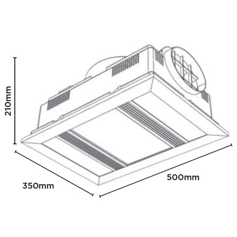 Apex 3in1 Bathroom Heater, Light & Exhaust