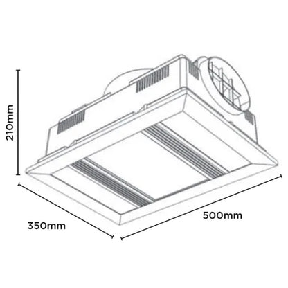 Apex 3in1 Bathroom Heater, Light & Exhaust