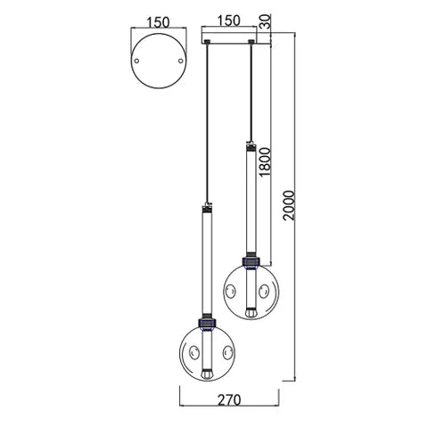 Meteor 2 Light Pendant Black