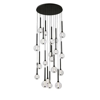 Meteor 20 Light Pendant Drop Black