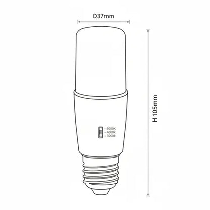 8w T37 LED Tri-Colour 12/24v