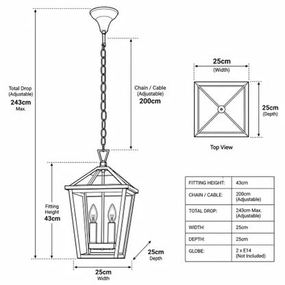 Trinity P2 IP44 2 Light Pendant