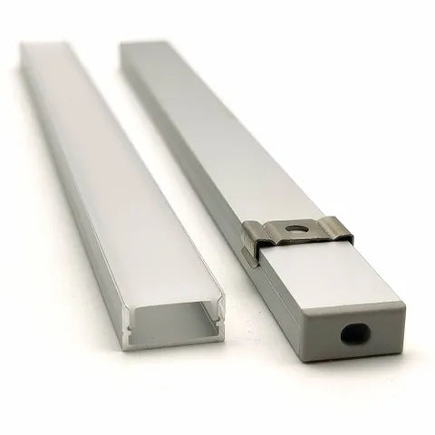 Square Aluminium Profile with Diffuser - Sold Per Metre