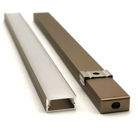 Square Aluminium Profile with Diffuser - Sold Per Metre