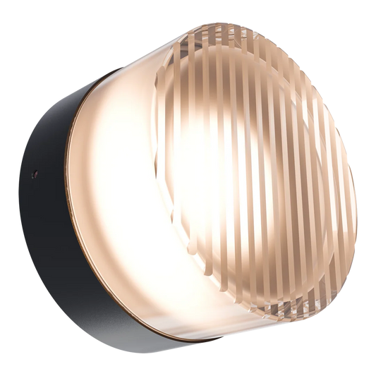Calibo Gull Round Ribbed Acrylic 3CCT LED Exterior Wall Light