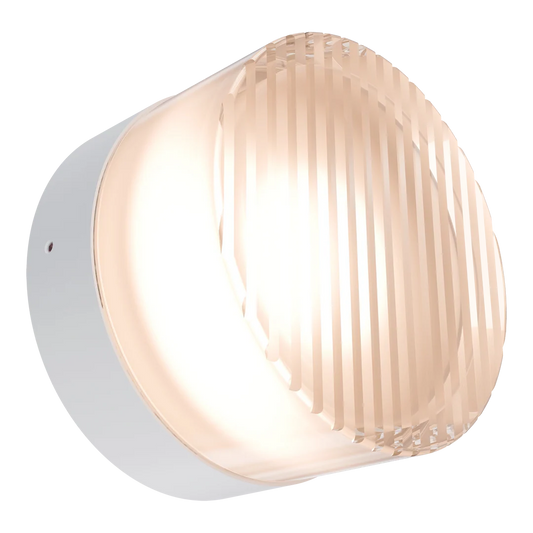 Calibo Gull Round Ribbed Acrylic 3CCT LED Exterior Wall Light