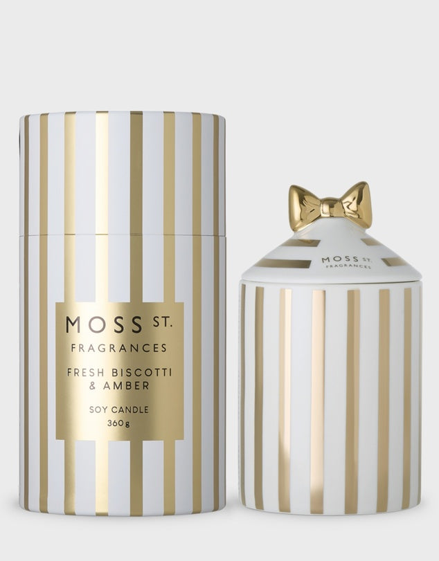 Fresh Biscotti & Amber Ceramic Candle 360g
