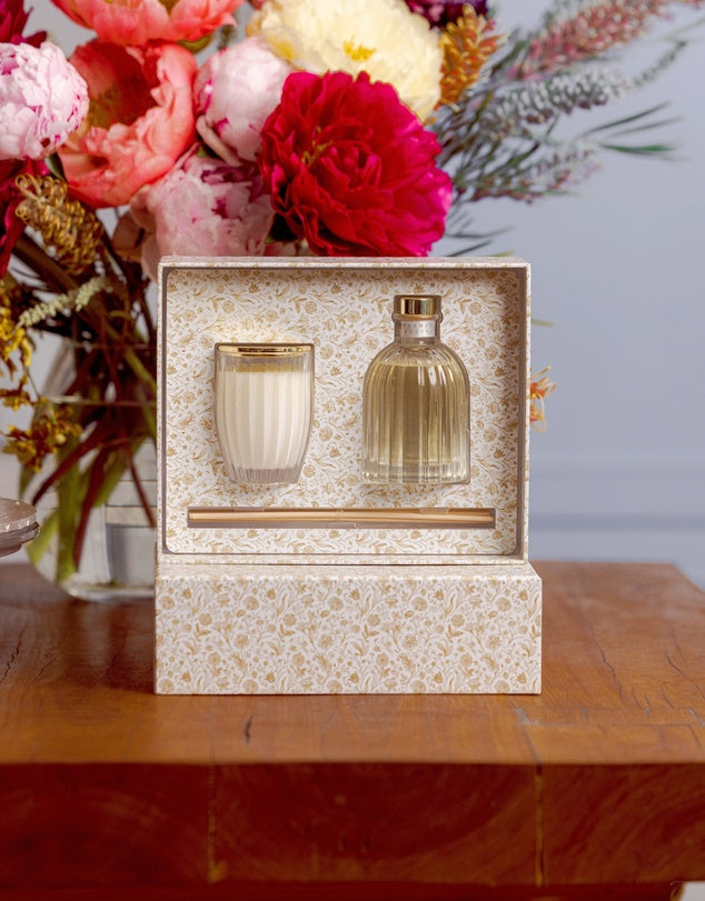 Lemongrass & Lime Mini Soy Candle & Diffuser Set