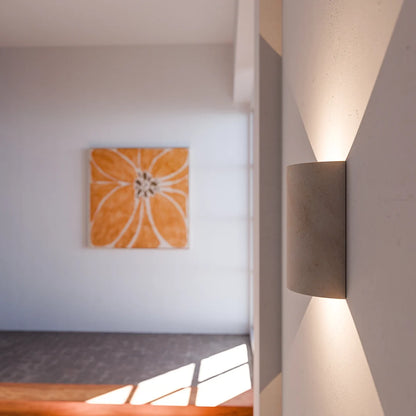 Calibo Inspire Crafted Travertine Up/Down Indoor Wall Light - Beige
