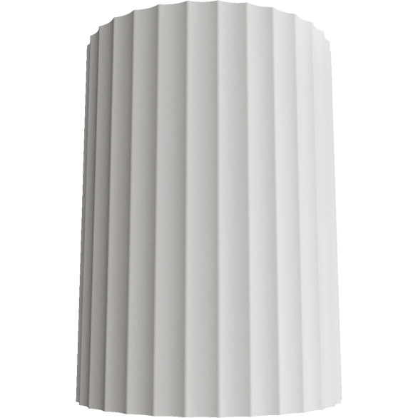 Calibo Munia Sculptural Fluted Up/Down Wall Light with Paintable Gypsum Surface - White