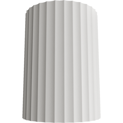 Calibo Munia Sculptural Fluted Up/Down Wall Light with Paintable Gypsum Surface - White