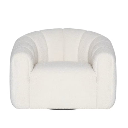 Florence Swivel Boucle Ivory Accent Chair
