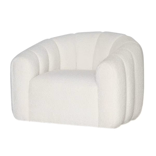 Florence Swivel Boucle Ivory Accent Chair