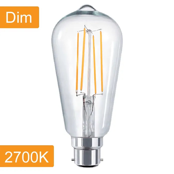 Pear ST64 B22 LED Filament Globe