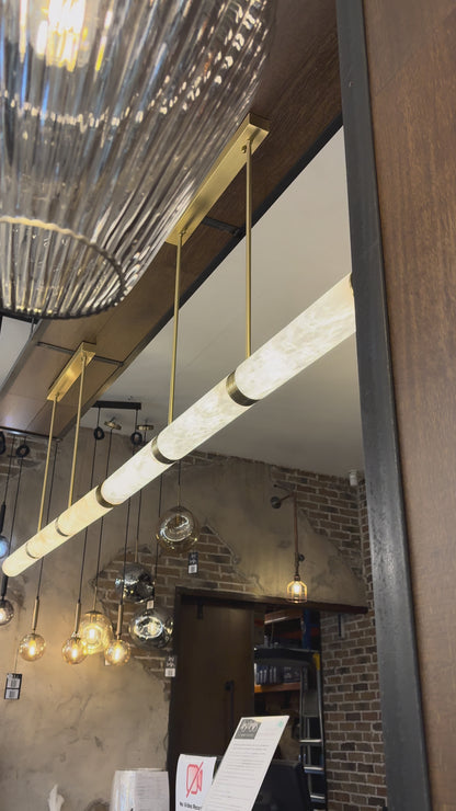 Sofia Spanish Alabaster Stone Bar Pendant 60mm DIA
