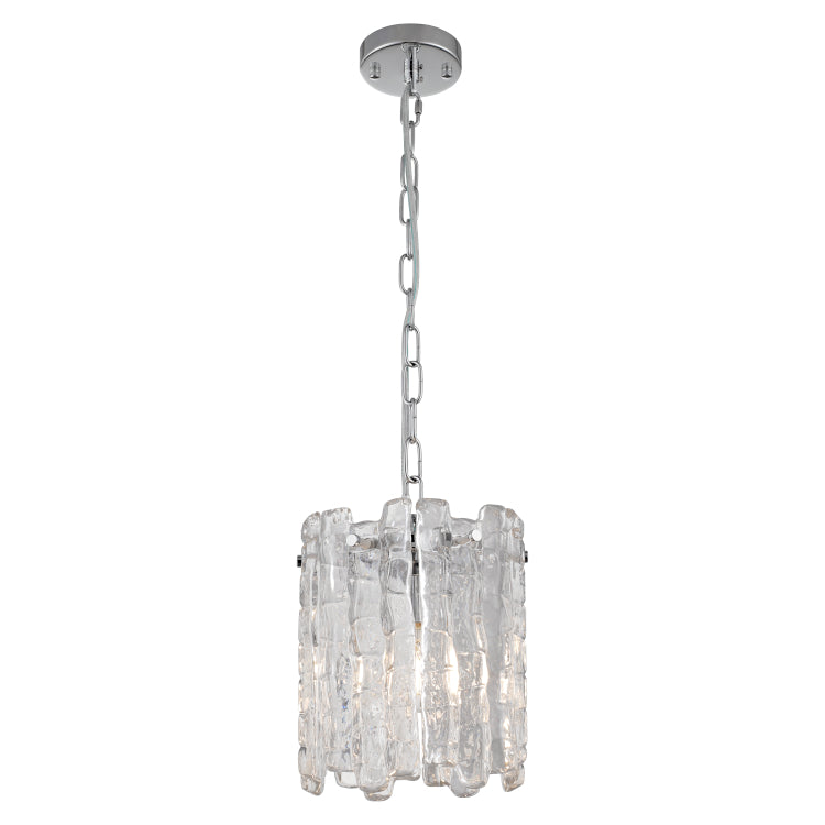 Riviera 1 Light Clear Ice Glass Pendant