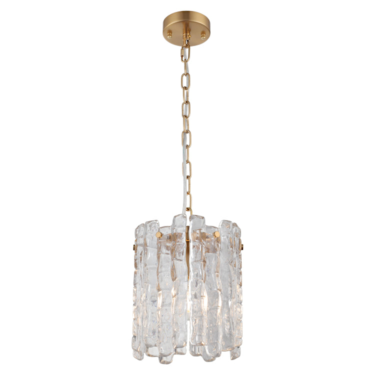Riviera 1 Light Clear Ice Glass Pendant
