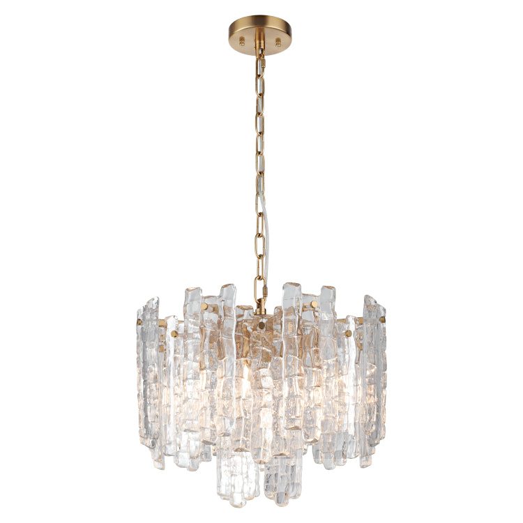 Riviera 5 Light Clear Ice Glass Pendant