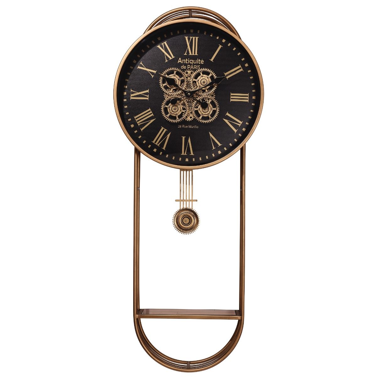 Paris Antique Pendulum Moving Cogs Wall Clock