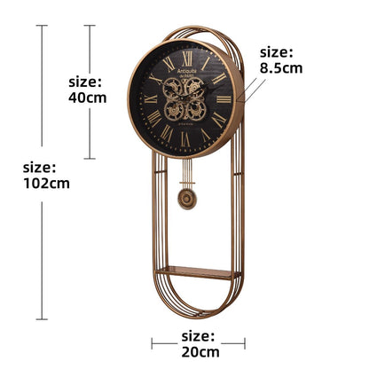 Paris Antique Pendulum Moving Cogs Wall Clock