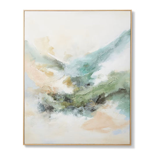 The Moment Hand Painted Wall Art Green/Natural