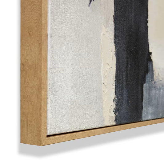 Hana Hand Painted Wall Art Cream Black